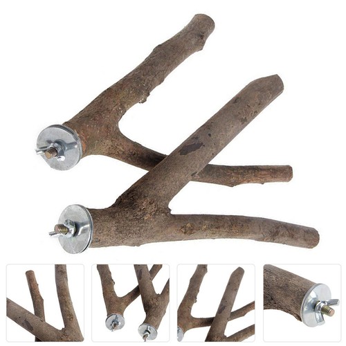 Natural wood parrot - natural, stand