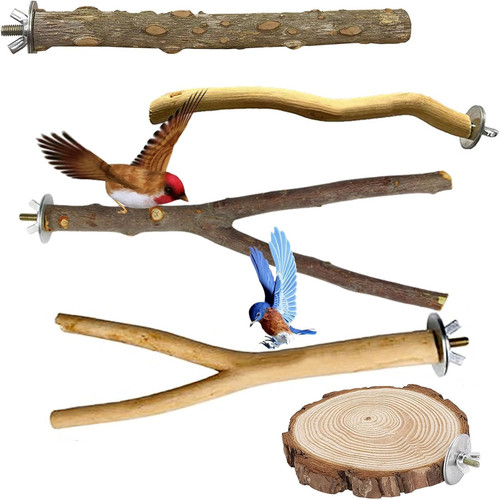 5pcs bird perches natural - 5pcs,