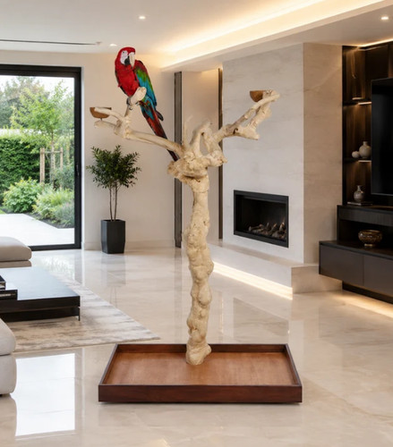 Large java wood parrot stand - wood,