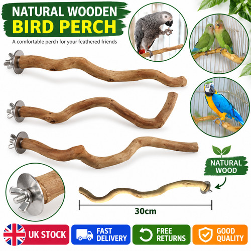 Natural wood parrot perch bird - wood,
