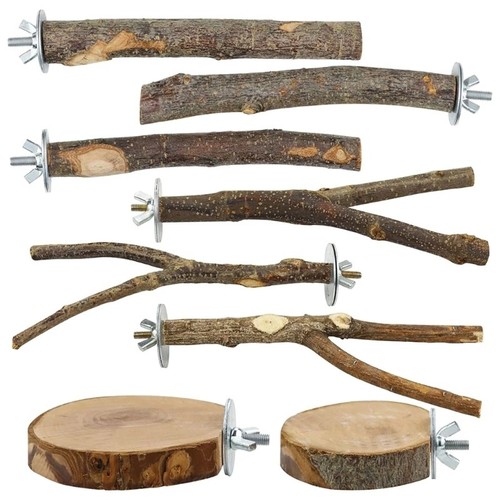 8pc bird perches wooden - 8pc,