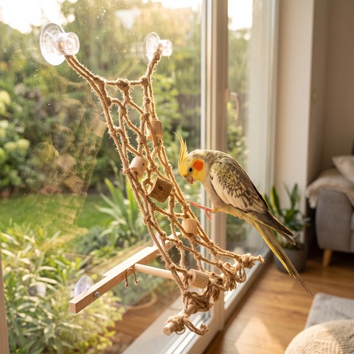 Parrot window perch with - parrot,